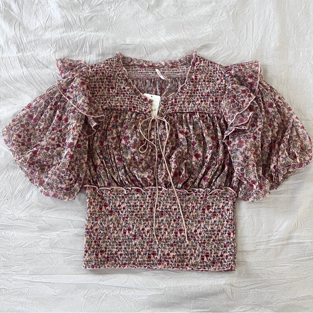 NWT Free People | Size Small - Floral Blouse
